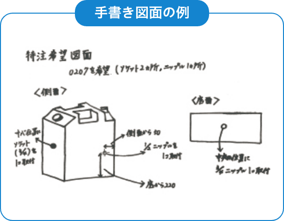 手書き図面の例